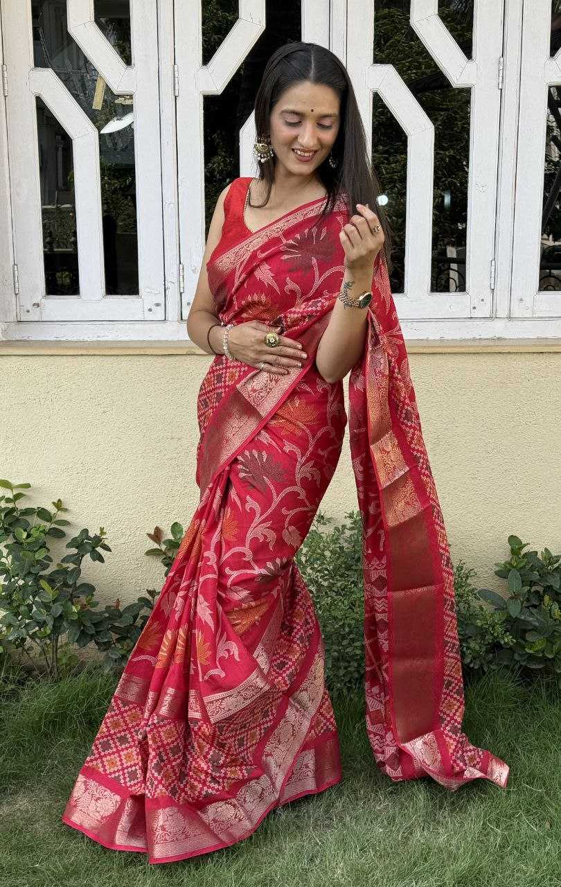 YNF DOLA SILK KESH117 RWC56 SILK SAREES WHOLESALE DOLA SILK ZARI BORDER SILK RED SAREES MANUFACTURER- Kapda Export