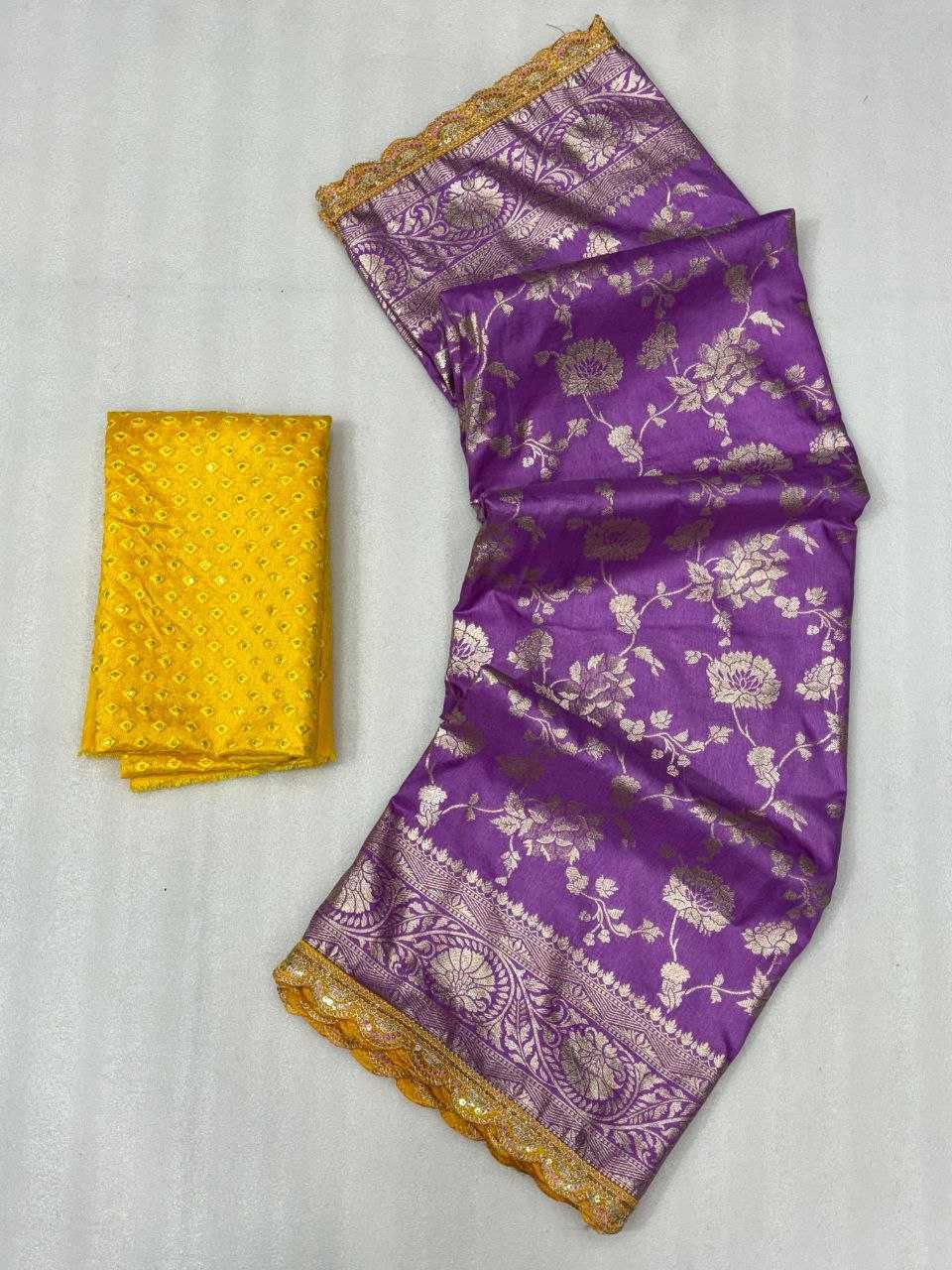 YNF DOLA SILK KESH213 RIN14 SAREES WHOLESALE DOLA SILK PURE ZARI SILK PURPLE SAREES MANUFACTURER- Kapda Export