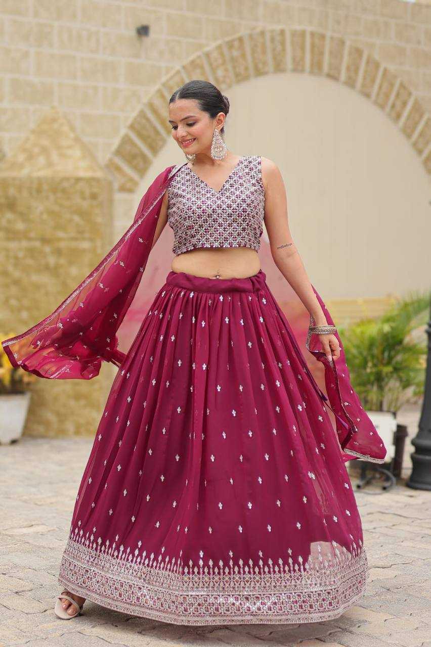 YNF FAUX GEOREGTTE RIN131 STELLA LEHENGAS WHOLESALE EMBROIDERED WEDDING GEORGETTE SEQUINS LEHENGAS MANUFACTURER- Kapda Export