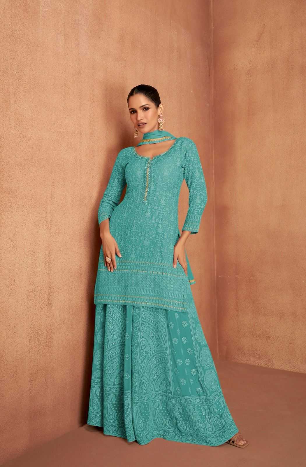 YNF GEORGETTE GULKAYRA KESH235 MANNAT CLOTHING BRANDS WHOLESALE SUITS MANUFACTURER- Kapda Export