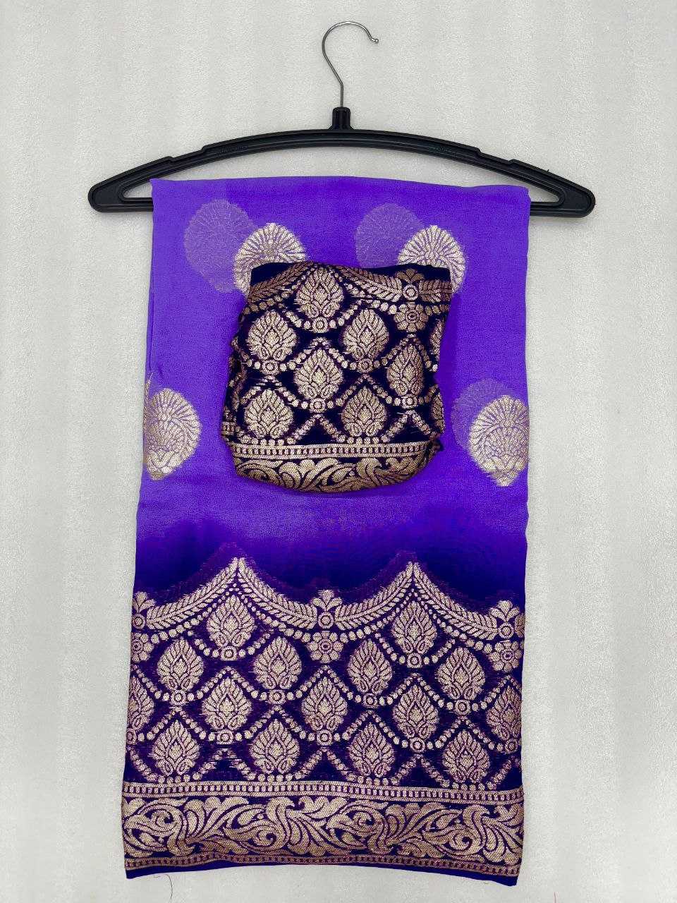 YNF GEORGETTE KESH213 RIN05 SAREES WHOLESALE GEORGETTE PURPLE VISCOSE ZARI SAREES MANUFACTURER- Kapda Export