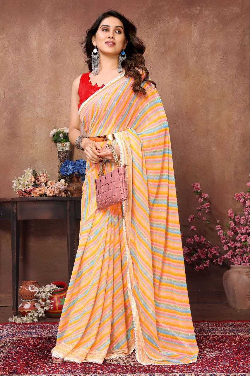 YNF GEORGETTE KESH245 RNF06 SAREES WHOLESALE GEORGETTE READY TO WEAR PRINTED LADIES SAREES MANUFACTURER- Kapda Export