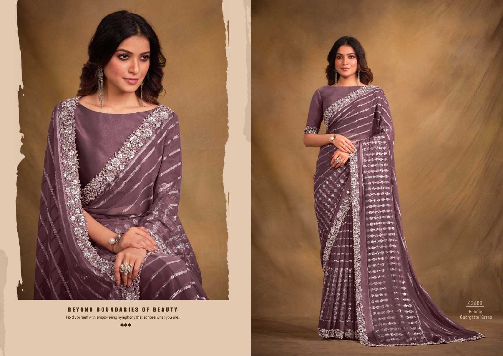 YNF GEORGETTE MAHOTSAV RIN195 43600 43608 CLOTHING BRANDS WHOLESALE SAREES MANUFACTURER- Kapda Export