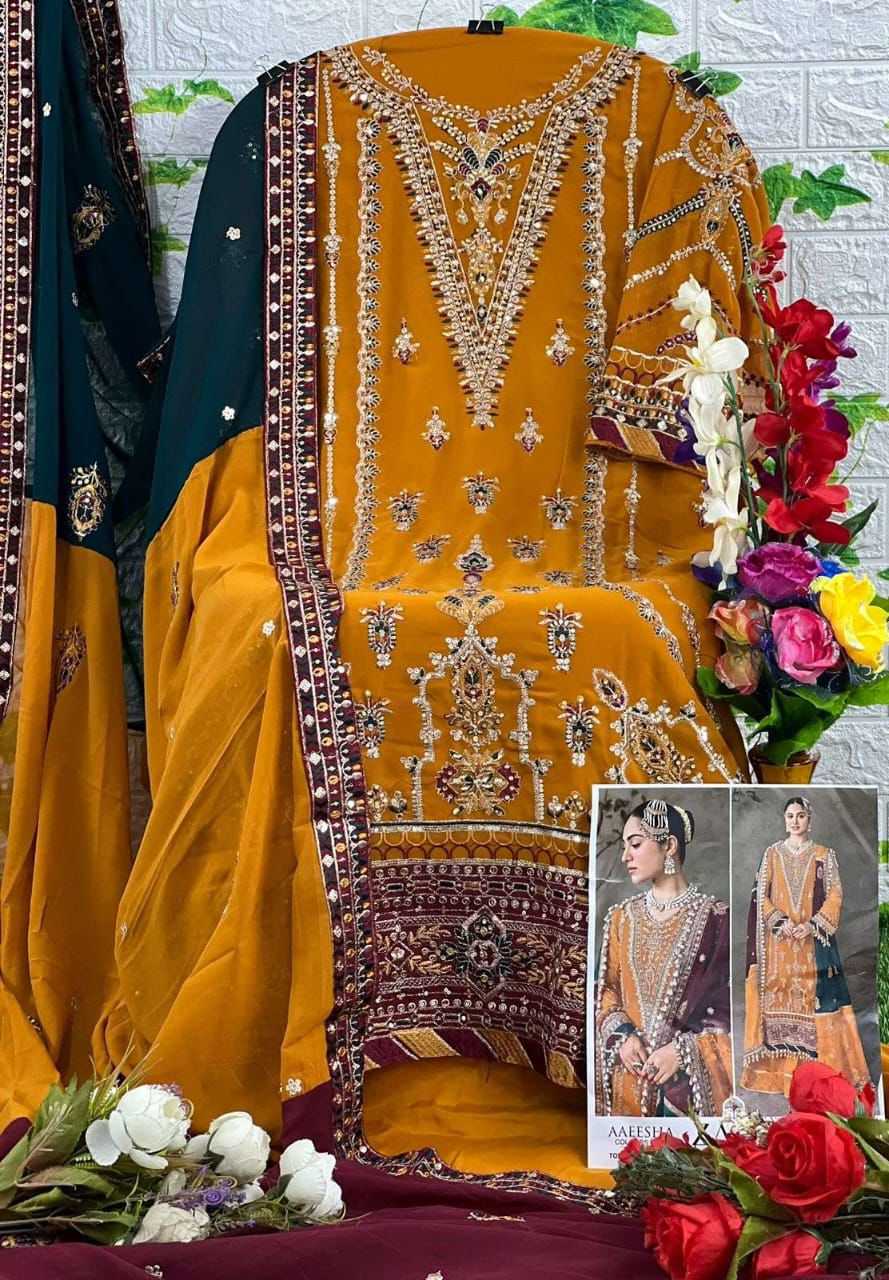 YNF GEORGETTE RAMSHA RIN145 MRD06 CLOTHING BRANDS WHOLESALE SUIT MANUFACTURER- Kapda Export