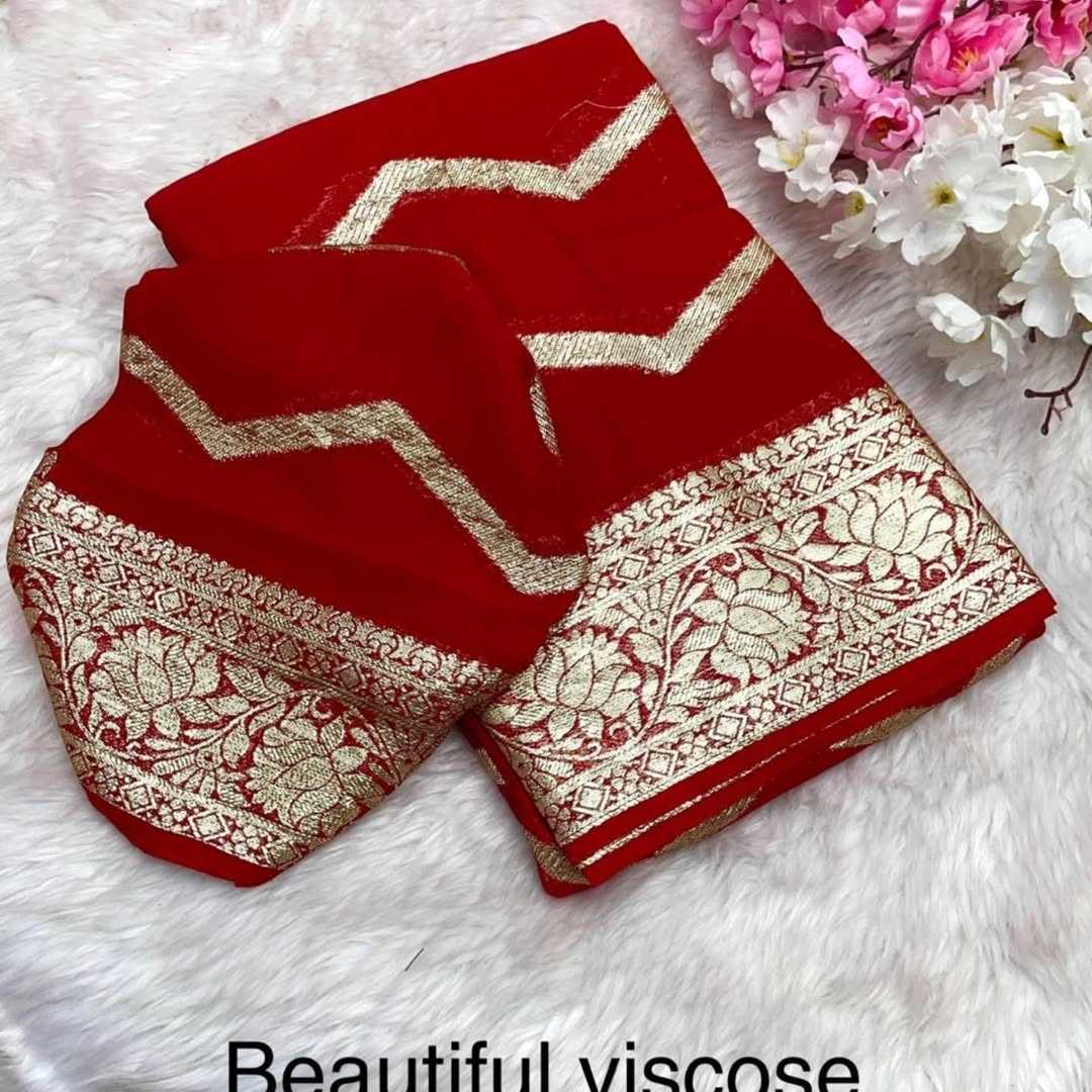 YNF GEORGETTE RIN104 APE145 SAREES WHOLESALE ZARI BORDER GEORGETTE VISCOSE SAREES MANUFACTURER- Kapda Export