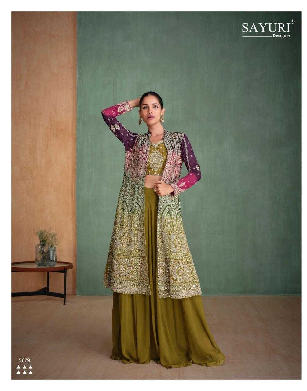 YNF GEORGETTE SAYURI KESH235 ZARI CLOTHING BRANDS WHOLESALE SUITS MANUFACTURER- Kapda Export