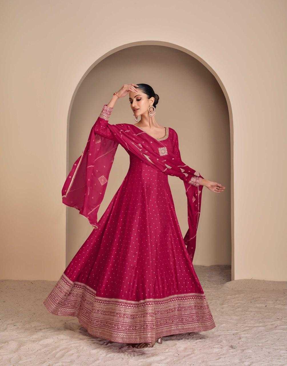 YNF JACQUARD SAYURI KESH233 LEELA CLOTHING BRANDS WHOLESALE GOWN MANUFACTURER- Kapda Export