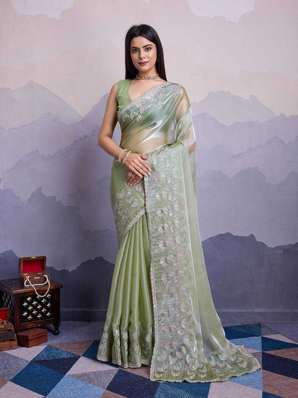 YNF JIMMY CHOO RIN188 Canberry5 SAREES WHOLESALE SEQUENCE PARTY WEAR EMBROIDERED JIMMY CHOO SAREES MANUFACTURER- Kapda Export