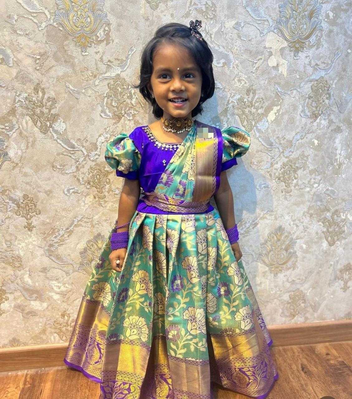 YNF KANJIVARAM SILK RIN192 8040 KIDS WEAR WHOLESALE KIDS WEDDING FESTIVEL GOWN MANUFACTURER- Kapda Export