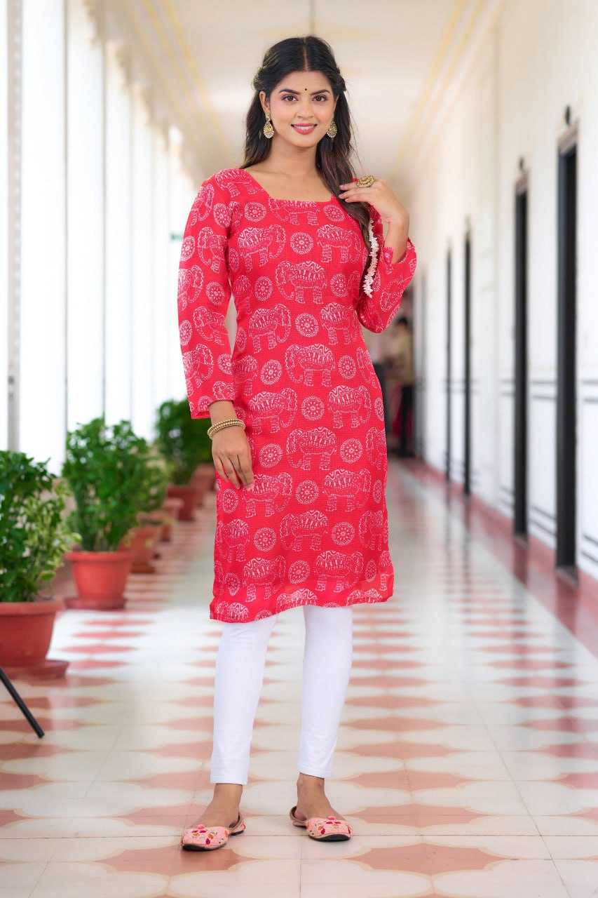 YNF KOTA CHEX KESH243 1033 KURTIS WHOLESALE CASUAL FULL SLEEVE PINK KURTIS MANUFACTURER- Kapda Export