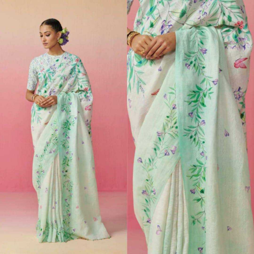 YNF LINEN KESH223 275 SAREES WHOLESALE PRINTED COTTON LINEN OFFICE WEAR SAREES MANUFACTURER- Kapda Export