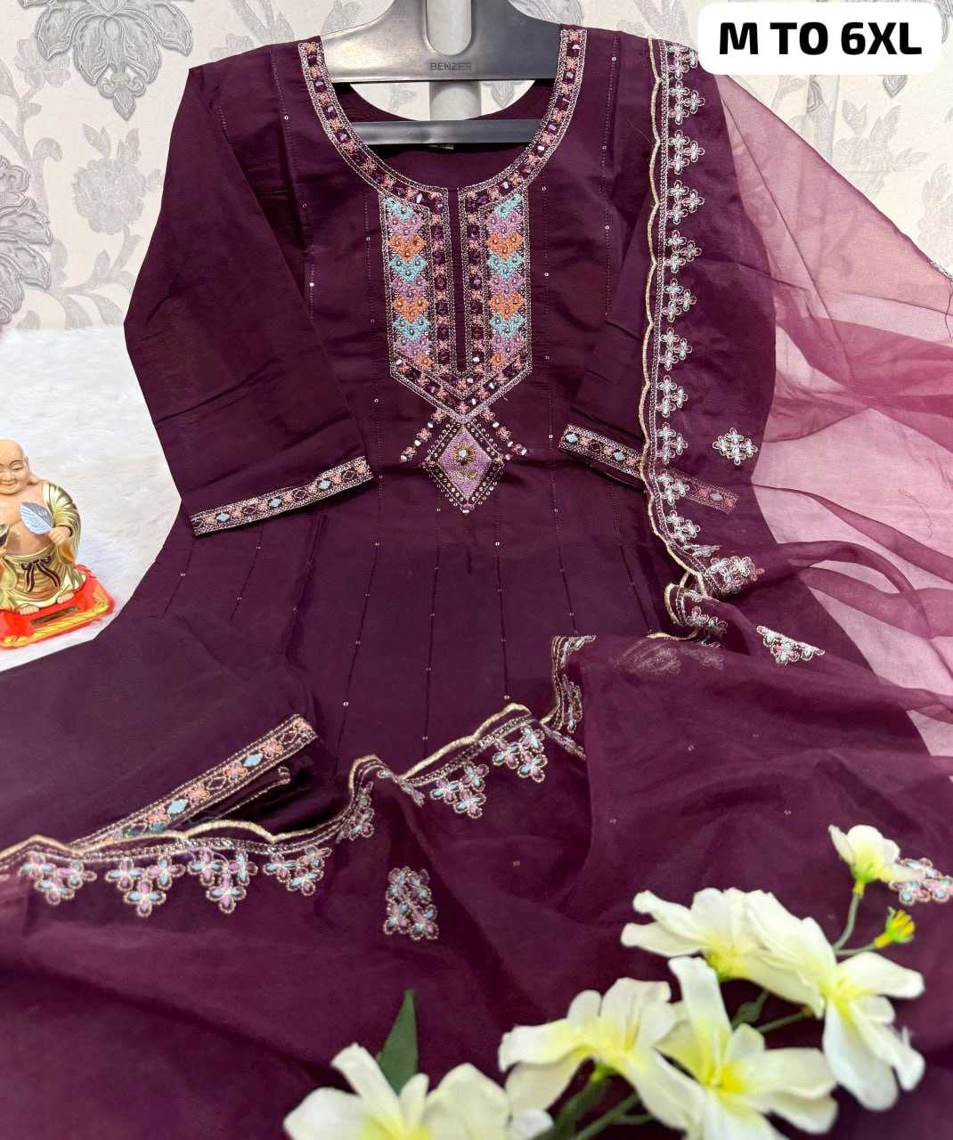 YNF MUSLIN KESH256 RNF02 SUITS & DRESSES WHOLESALE EMBROIDERY LADIES SEMI STITCH SUITS MANUFACTURE- Kapda Export