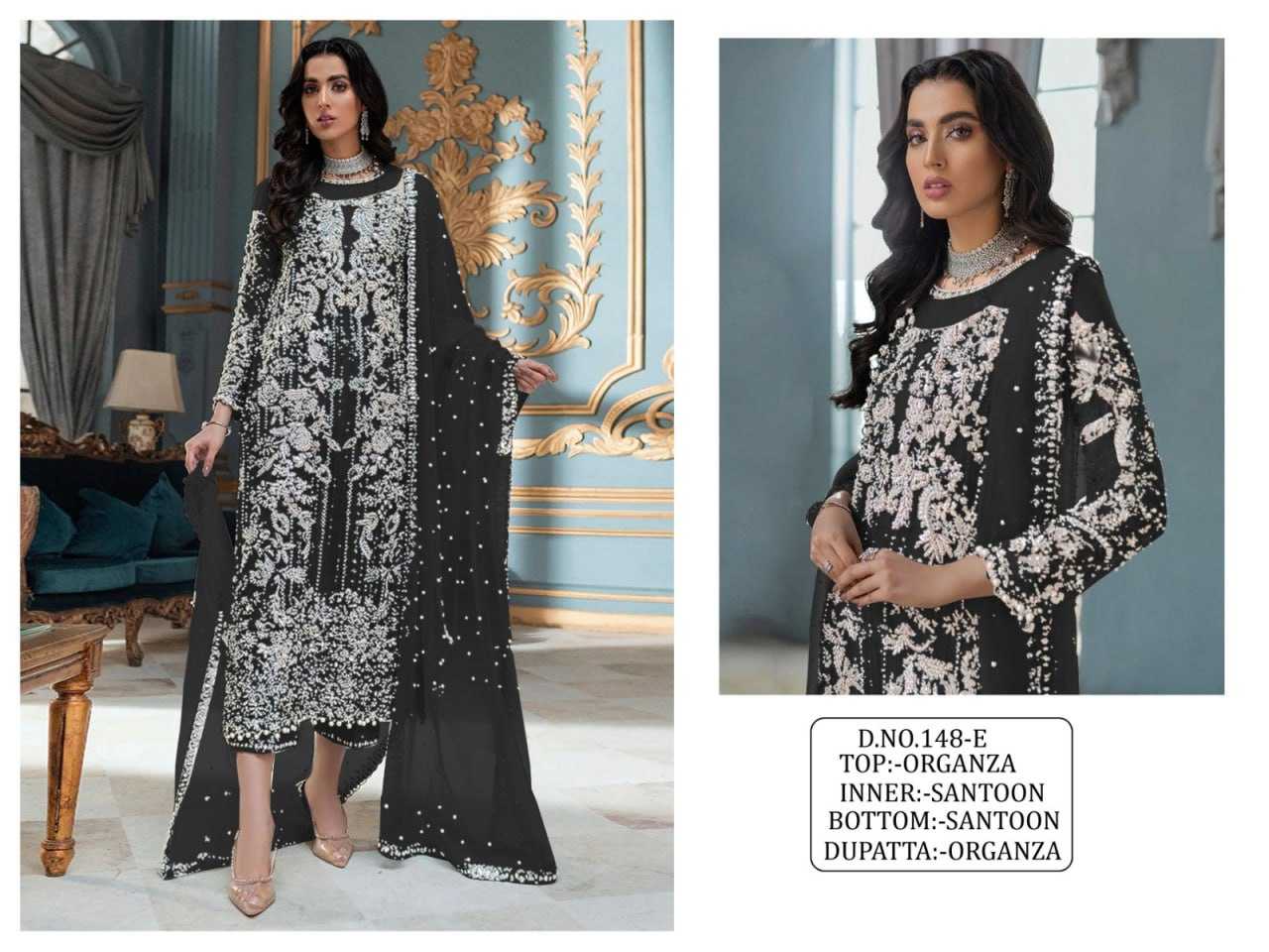 YNF ORGANZA RIN129 148 SUITS & DRESSES WHOLESALE EMBROIDERY SEMI STITCHED SUITS MANUFACTURER- Kapda Export