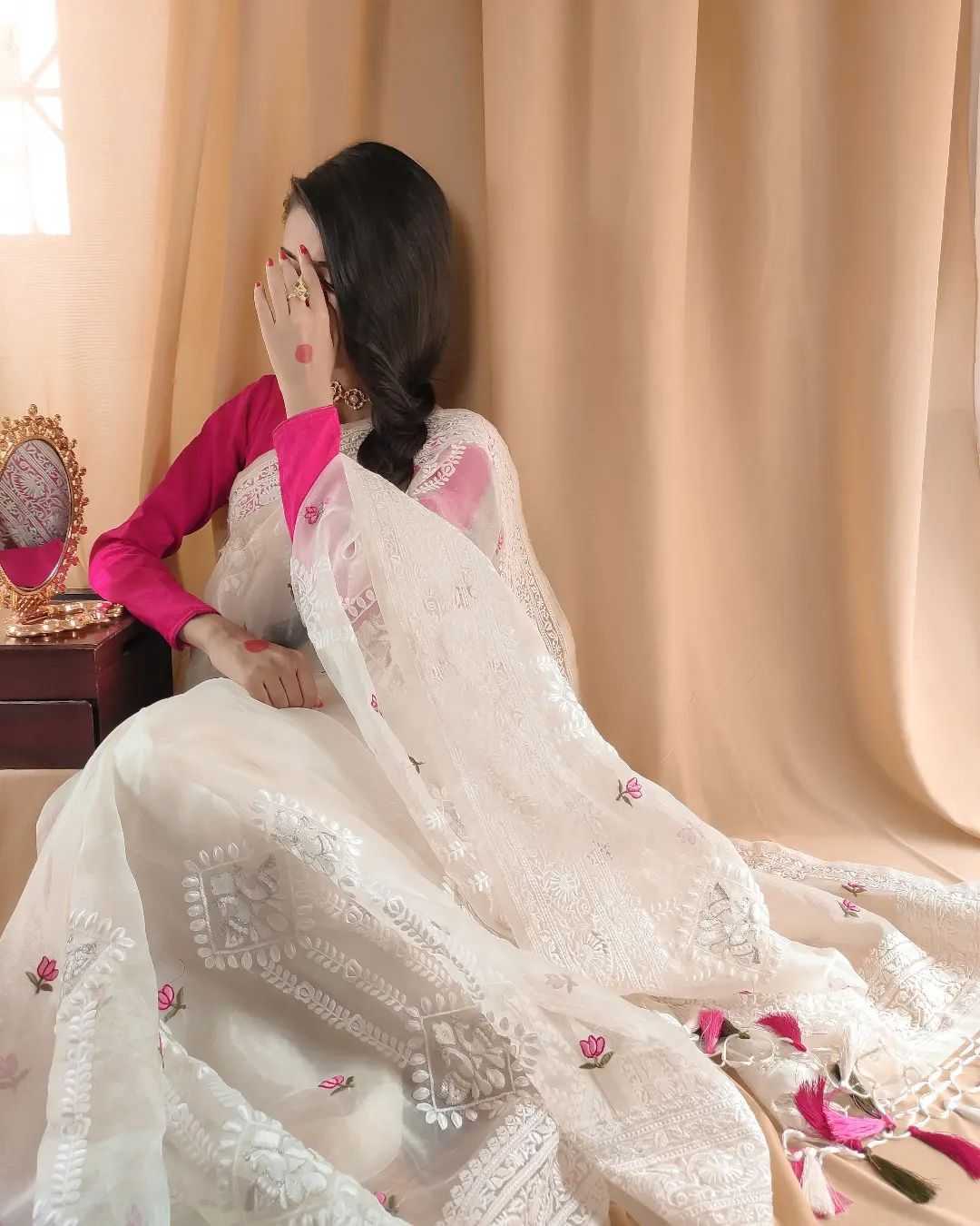 WHITE SAREES