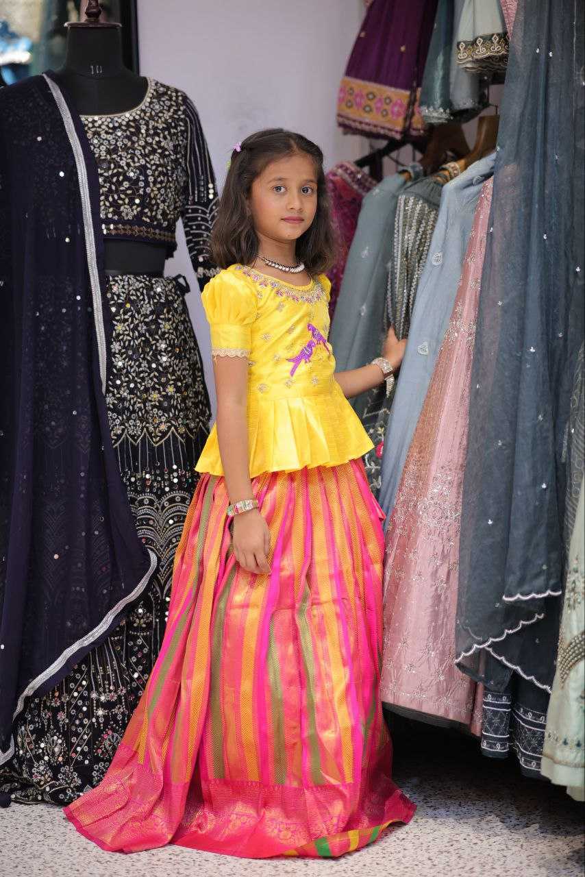 YNF PURE SILK RIN161 RPVR22 KIDS WEAR WHOLESALE KIDS LEHENGA KIDS TRADITIONAL OUTFITS KIDS LEHENGA CHOLI KIDS FESTIVE WEAR KIDS WEDDING OUTFITS MANUFACTURER- Kapda Export