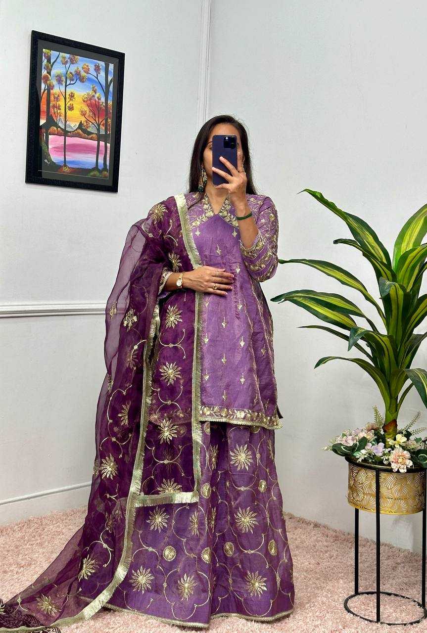 YNF RUSSIAN SILK RIN181 1071 LEHENGAS WHOLESALE SILK EMBROIDERED PURPLE LEHENGAS MANUFACTURER- Kapda Export