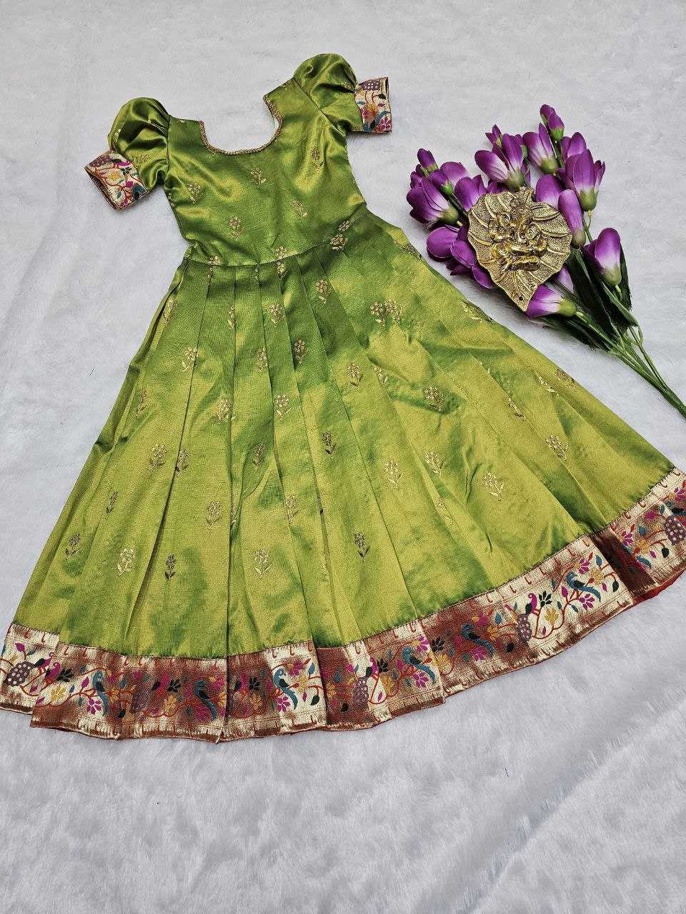 YNF SILK RIN161 RPVR24 KIDS WEAR WHOLESALE KIDS WEDDING DESIGNER FESTIVEL GOWN MANUFACTURER- Kapda Export