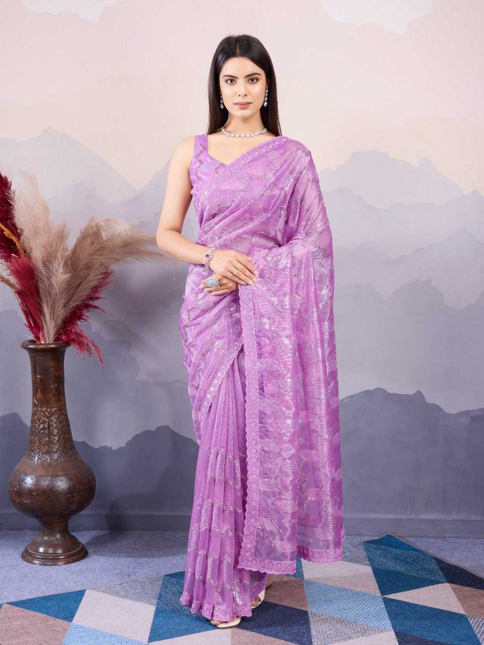 YNF SOFT NET RIN188 Kohinoor2 SAREES WHOLESALE SEQUENCE EMBRODERY NET HAND WORK SAREES MANUFACTURER- Kapda Export