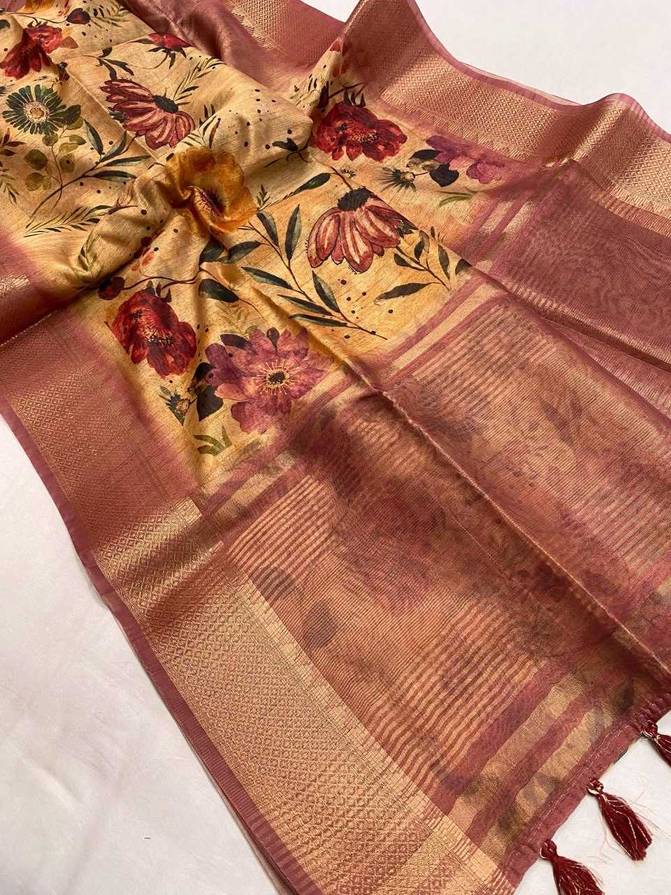 YNF TUSSAR SILKKESH249 JASMINE SILK SAREES WHOLESALE SILK ZARI BORDER SILK SAREE FOR WEDDING SAREE MANUFACTURER- Kapda Export