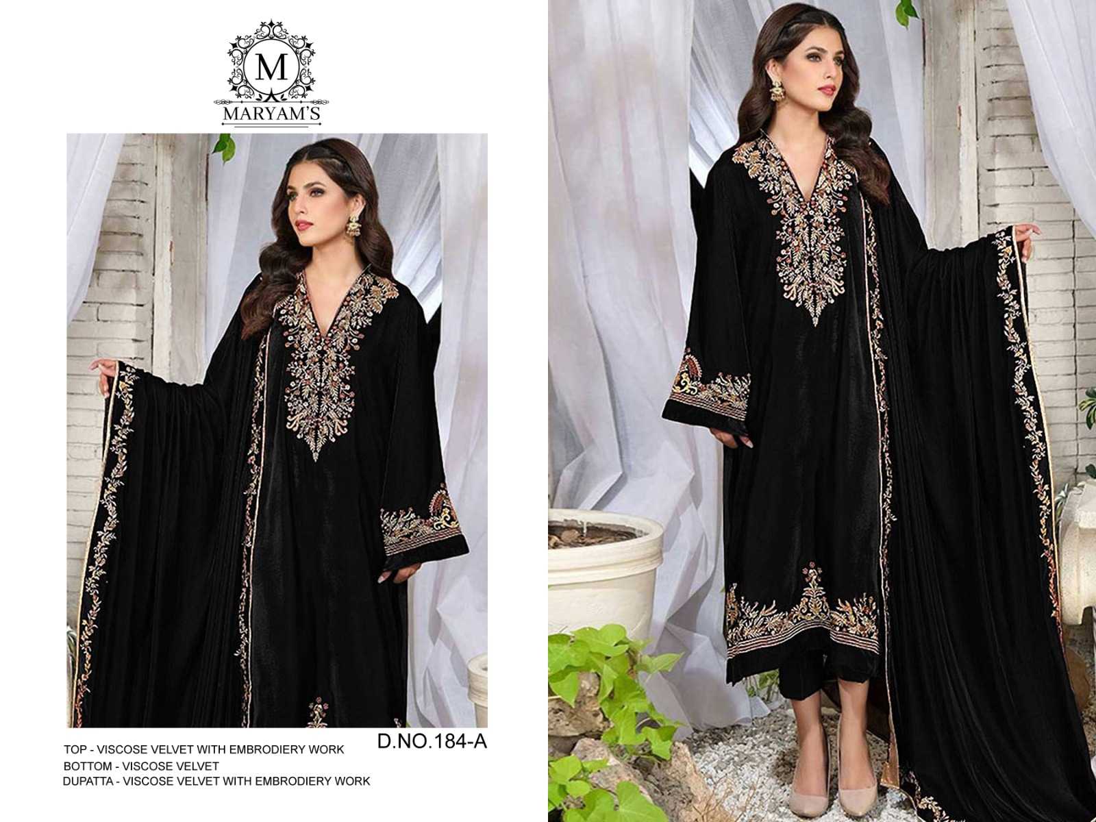 YNF VELVET MARYAMS RIN129 184 CLOTHING BRANDS WHOLESALE SUIT MANUFACTURE- Kapda Export