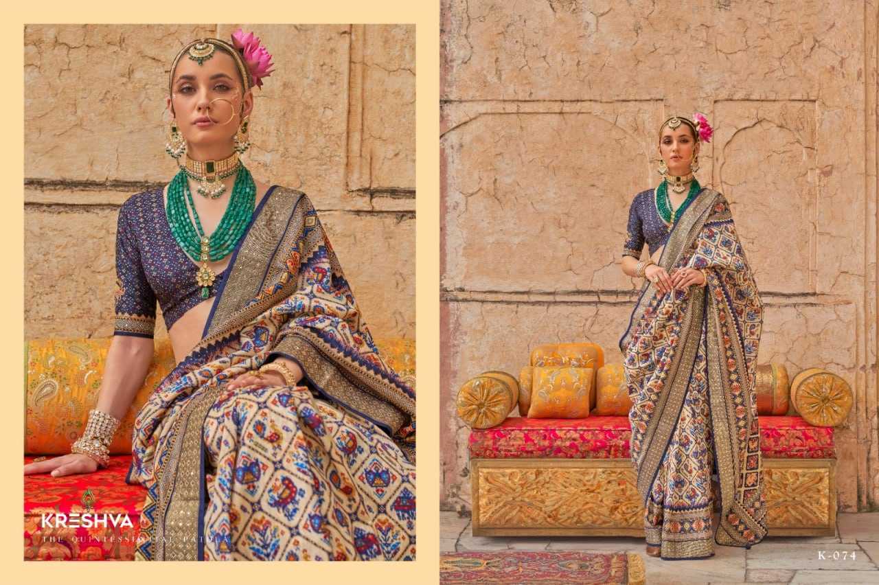 YNF VISCOSE KRESHVA KESH113  Yug Patola CLOTHING BRANDS WHOLESALE SAREES MANUFACTURER- Kapda Export