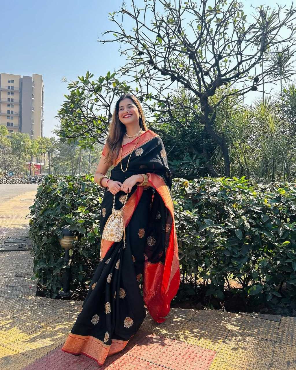 Ynf Banarasi Soft Silk RIN101 50182JARI Silk Sarees Wholesale Banarasi Silk Sarees Heavy Silk Sarees Pure Silk Sarees With Gold Borders Manufacturer- Kapda Export