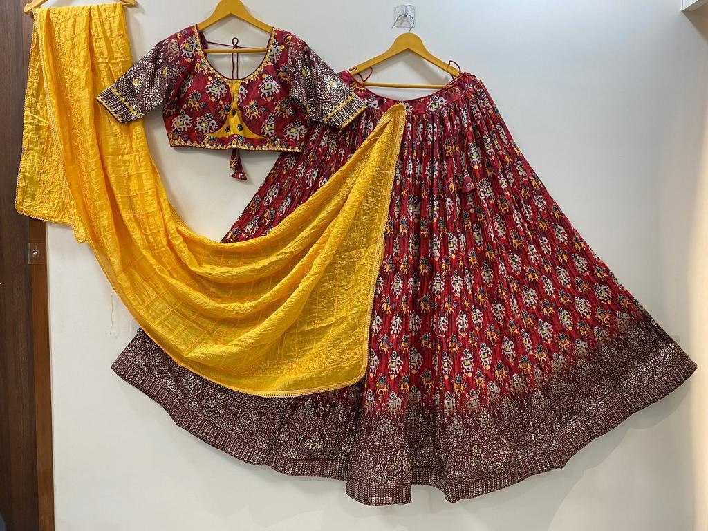 Ynf Crunchi KESH444 SIMPLE SOBER & CLASSIC Lehengas Wholesale Fancy Lehenga Printed Lehenga Mirror Work Lehenga Golden Lehenga Manufacturer- Kapda Export