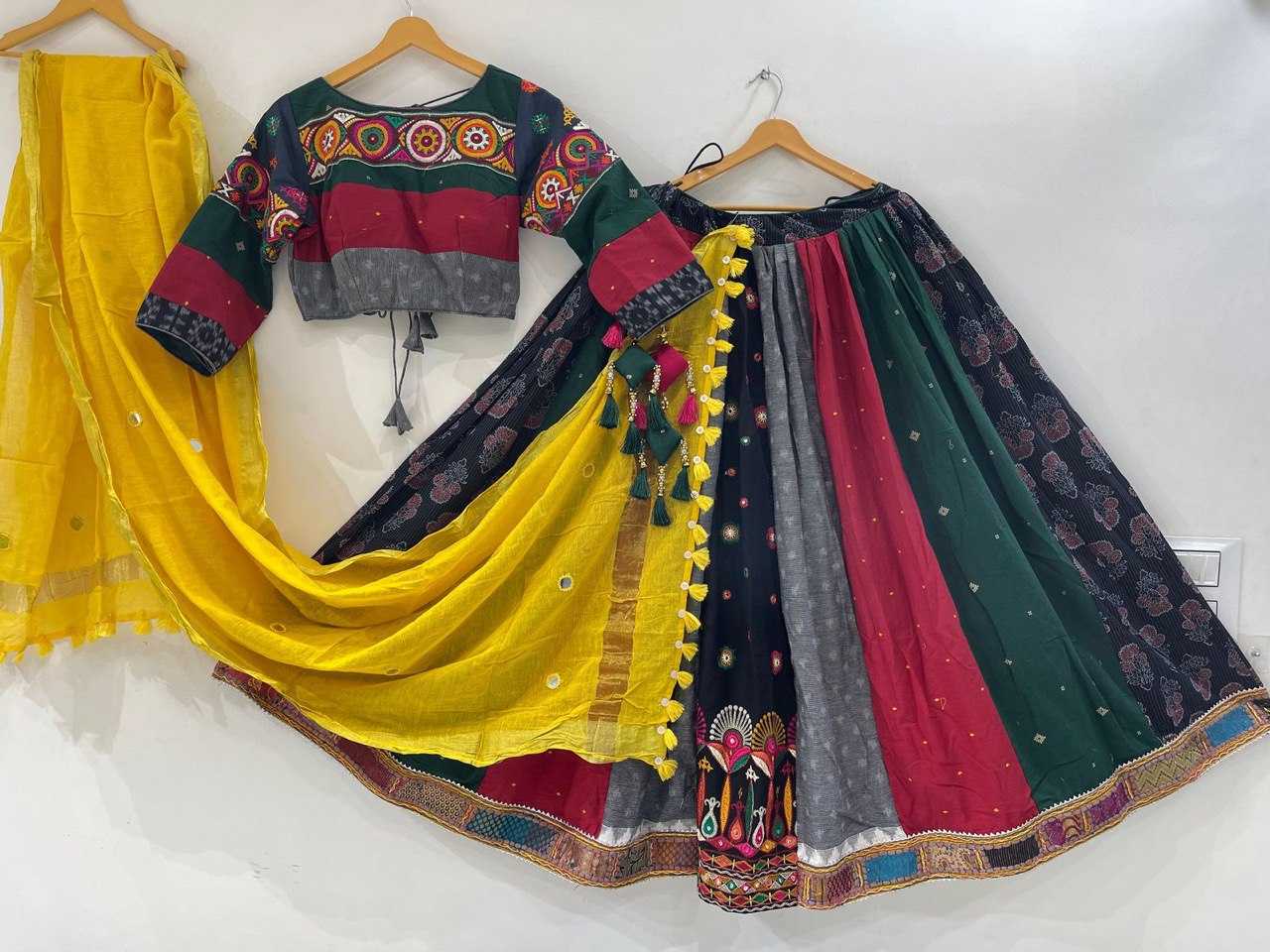 Ynf Handloom Silk KESH444 Sober Cotton Lehengas Wholesale Chaniya Choli Mirror Work Lehenga Handloom Lehenga Manufacturer- Kapda Export