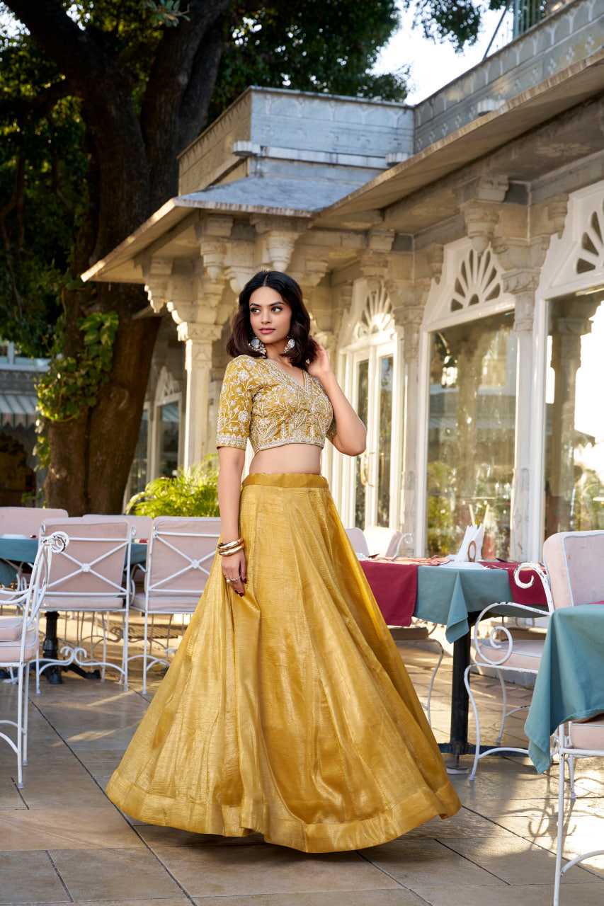 Ynf Soft Gold Crush RIN197 1424 Lehengas Wholesale Fancy Lehenga Wedding Lehenga Lehenga For Haldi Yellow Lehenga Manufacturer- Kapda Export