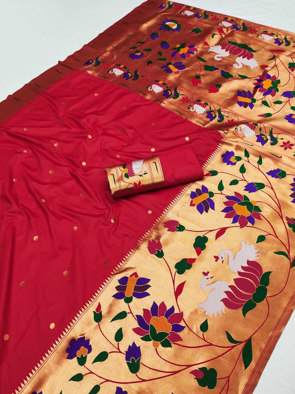 Ynf Soft Silk RIN116 TILAK Silk Sarees Wholesale Printed Silk Saree Pure Zari Silk Sarees Silk Sarees With Contrast Pallu Manufacturer- Kapda Export