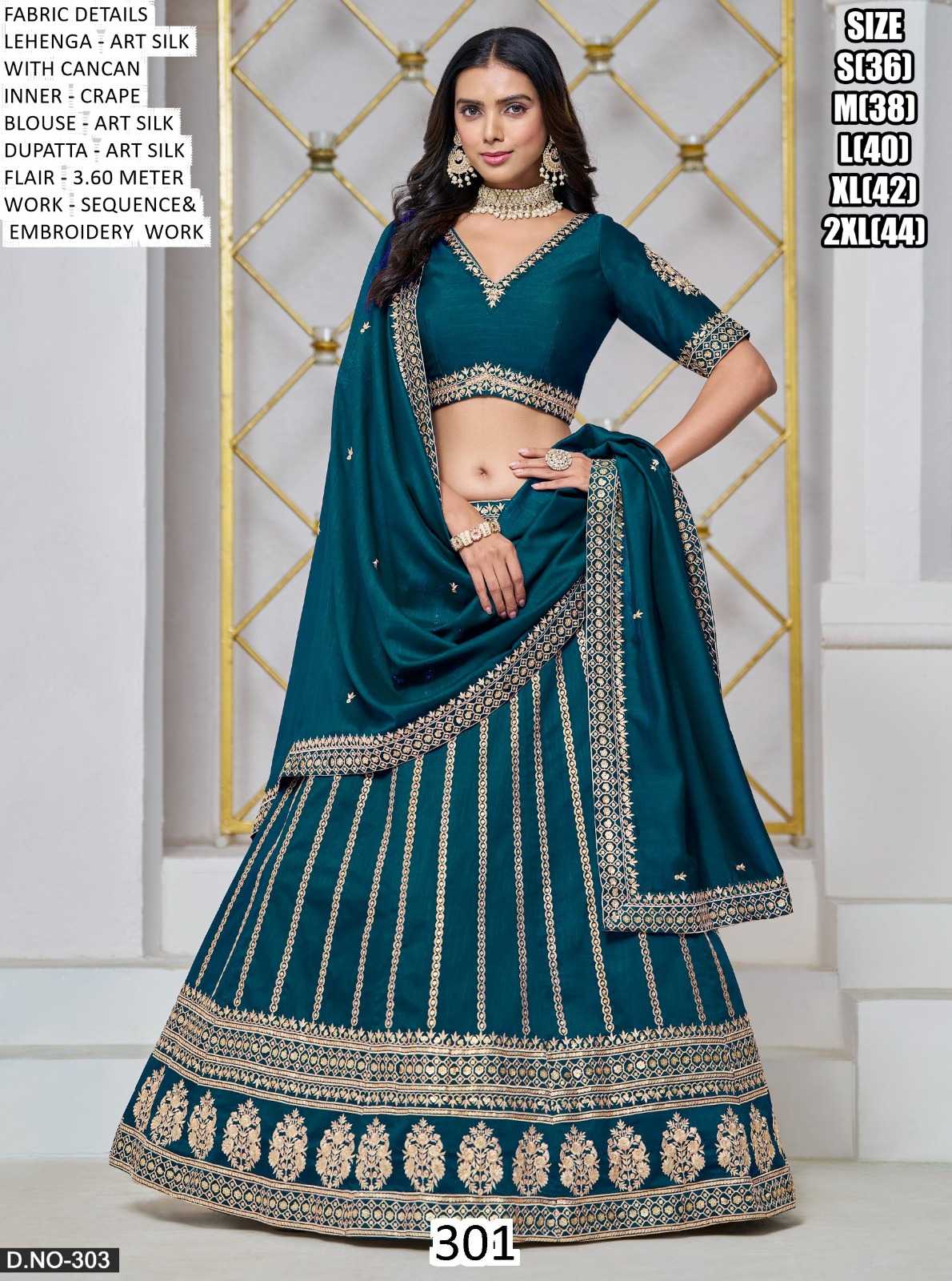 Ynf Art Silk KESH481 301 Lehengas Wedding Collections Festive Collections Wholesale Silk Lehenga Lehenga With Cancan After-Party Outfits Manufacturer- Kapda Export