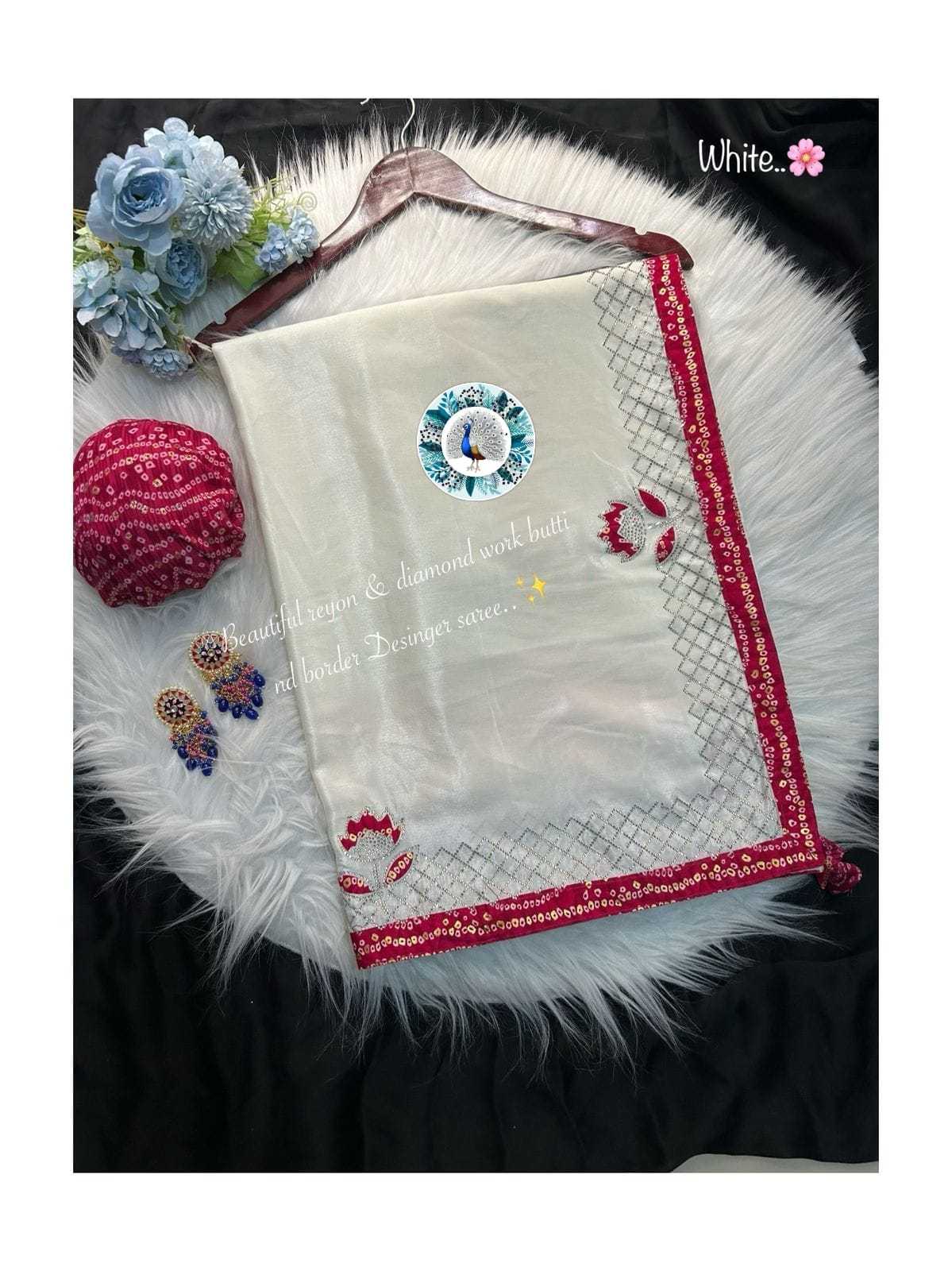 Ynf Chinon Silk RIN128 236 Sarees Silk Sarees Festive Collections Wholesale Silk Sarees With Blouse Yellow Silk Sarees White Silk Sarees Manufacturer- Kapda Export