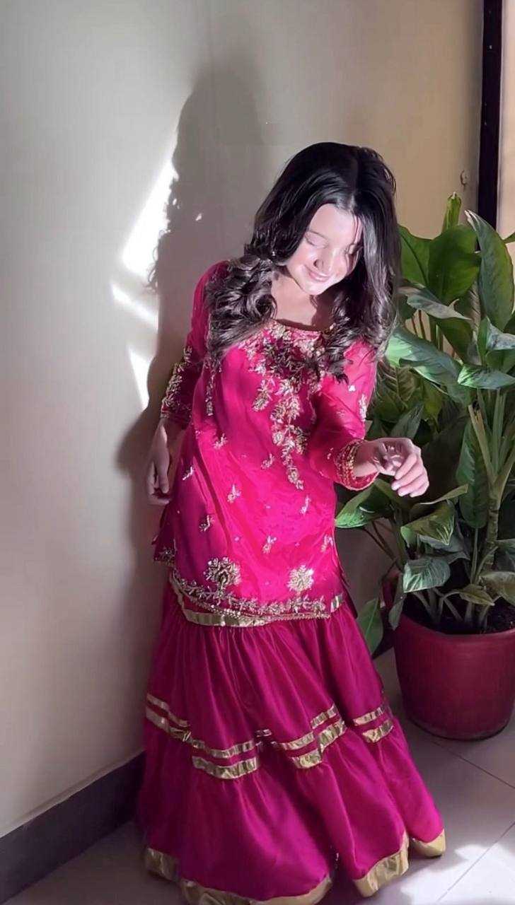 Ynf Faux Georgette KESH415 205 Kids Wear Wholesale Kids Sharara Kids Suit Kids Anarkali Suits Manufacturer- Kapda Export