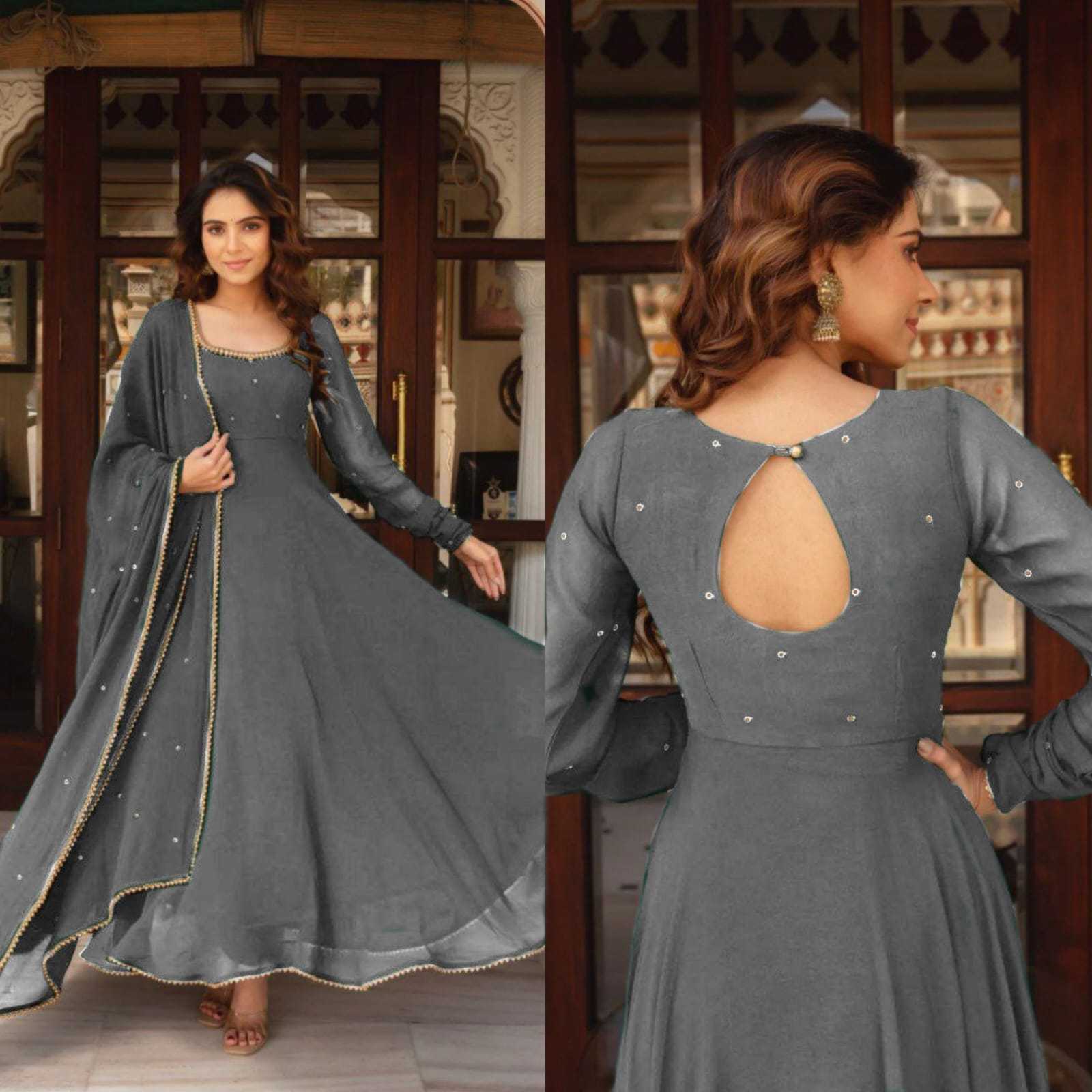 Ynf Faux Georgette RIN157 PC-2813 Gowns Festive Collections Plus Size Collections Wholesale Fancy Gowns Georgette Gown Plus Size Gowns Manufacturer- Kapda Export