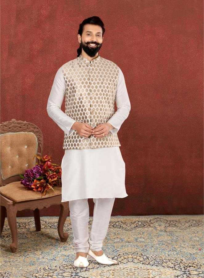 Ynf Jacquard RIN223 305C Mens Wear Wholesale Nehru Jacket Festive & Wedding Coats Ethnic Waistcoats Manufacturer- Kapda Export