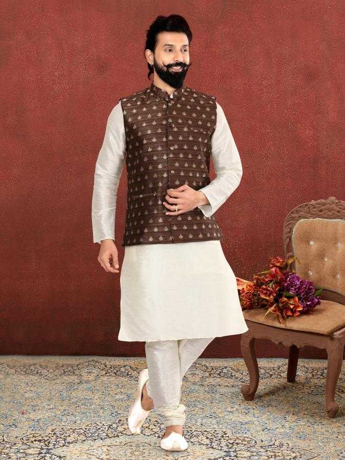 Ynf Jacquard RIN223 315C Mens Wear Wholesale Nehru Jacket Festive & Wedding Coats Ethnic Waistcoats Manufacturer- Kapda Export