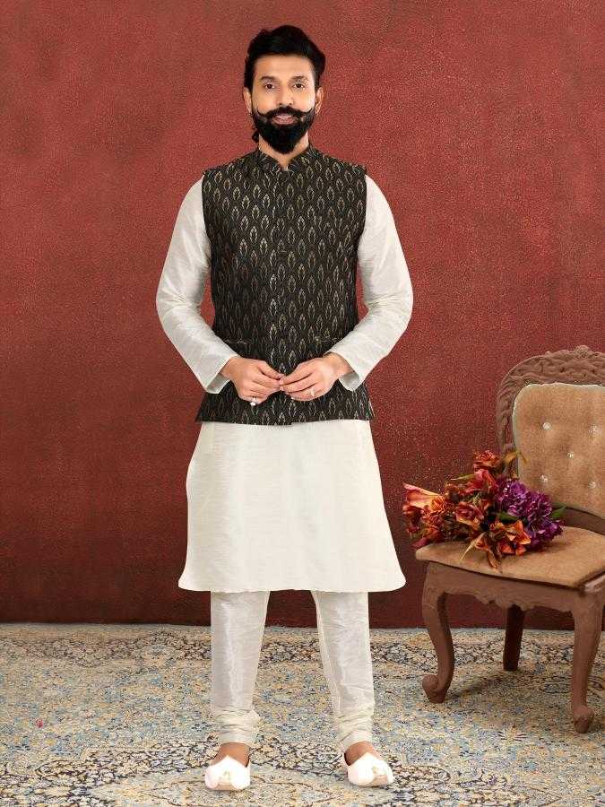 Ynf Jacquard RIN223 318B Mens Wear Wholesale Mens Ethnic Jackets Festive & Wedding Coats Ethnic Waistcoats Manufacturer- Kapda Export