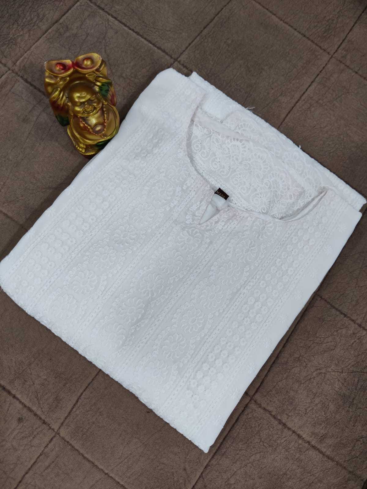 Ynf Premium Georgette RIN222 204 Kurti Festive Collections Plus Size Collections Wholesale Casual Kurtis Festive Kurtis Chikan Kurti Manufacturer- Kapda Export