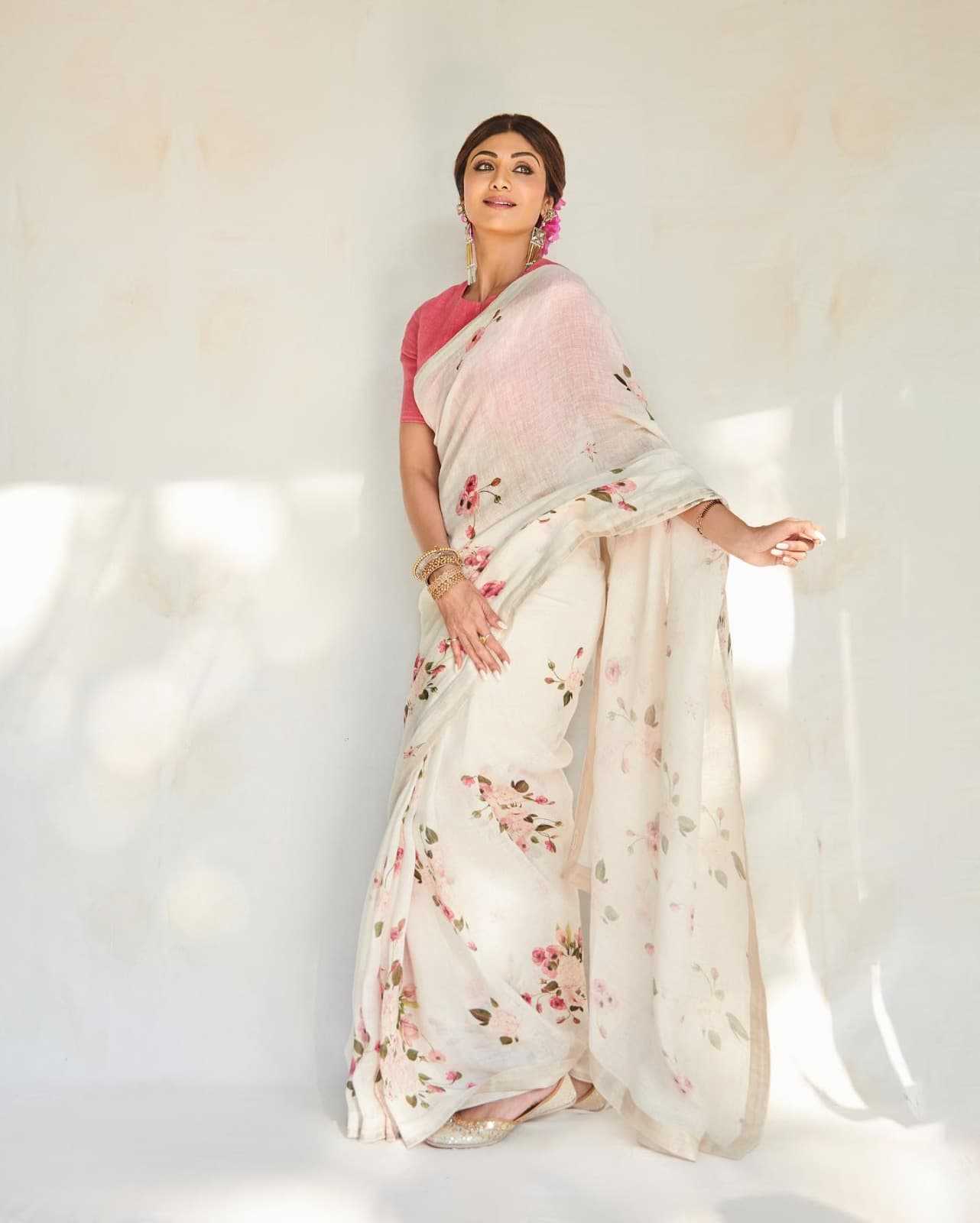 Ynf Soft Cotton RIN218 Blush Blossom Sarees Bollywood Collections Wholesale Party Wear Sarees Fancy Sarees Ladies Sarees Shilpa Shetty Sarees Linen Sarees Manufacturer- Kapda Export