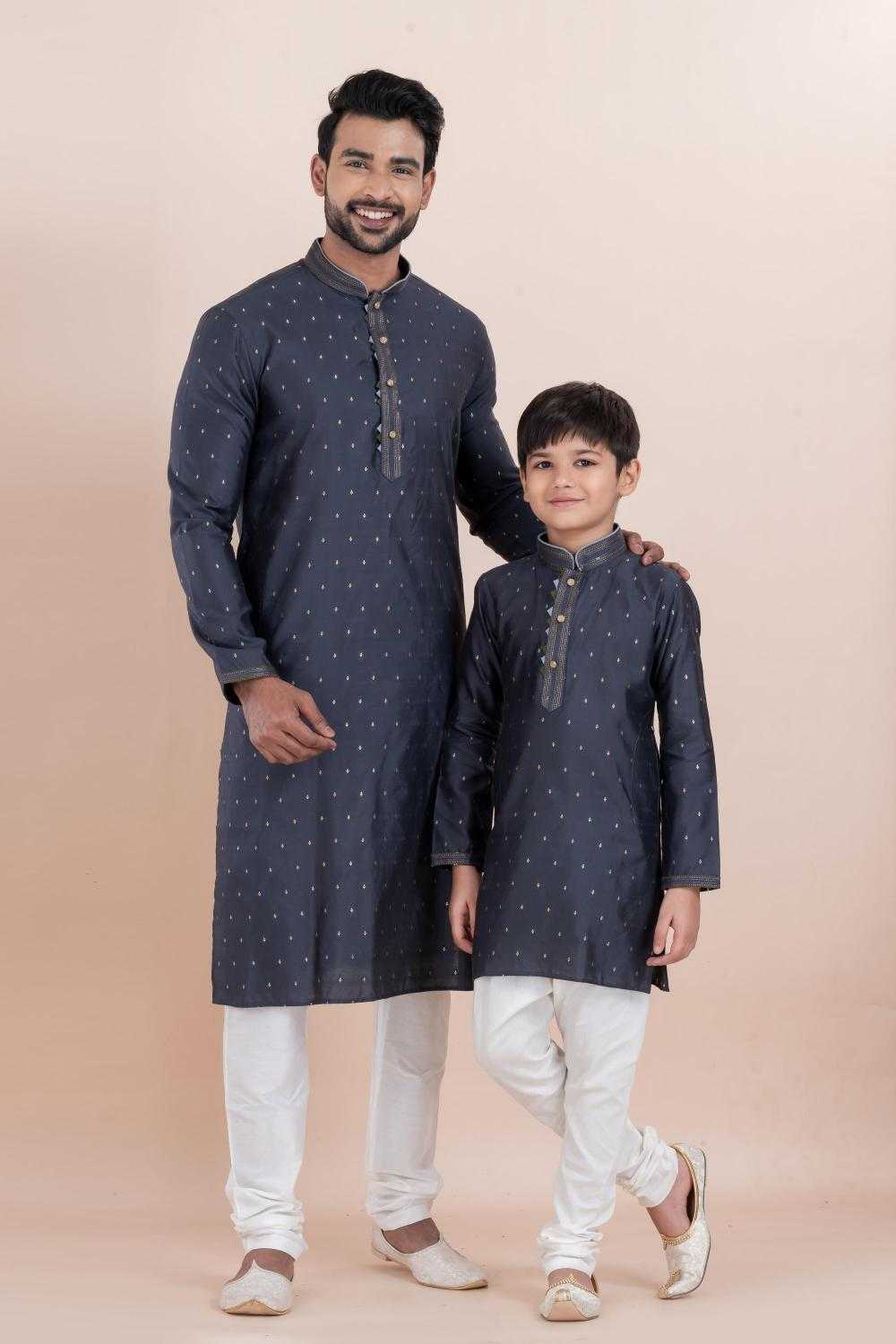 Ynf Soft Cotton Silk RIN223 1190A Mens Wear Wholesale Father Son Combo Wears Manufacturer- Kapda Export