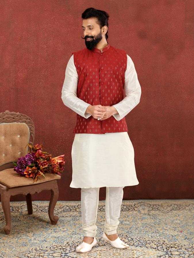 Ynf Soft Cotton Silk RIN223 322A Mens Wear Wholesale Nehru Jacket Festive & Wedding Coats Ethnic Waistcoats Manufacturer- Kapda Export