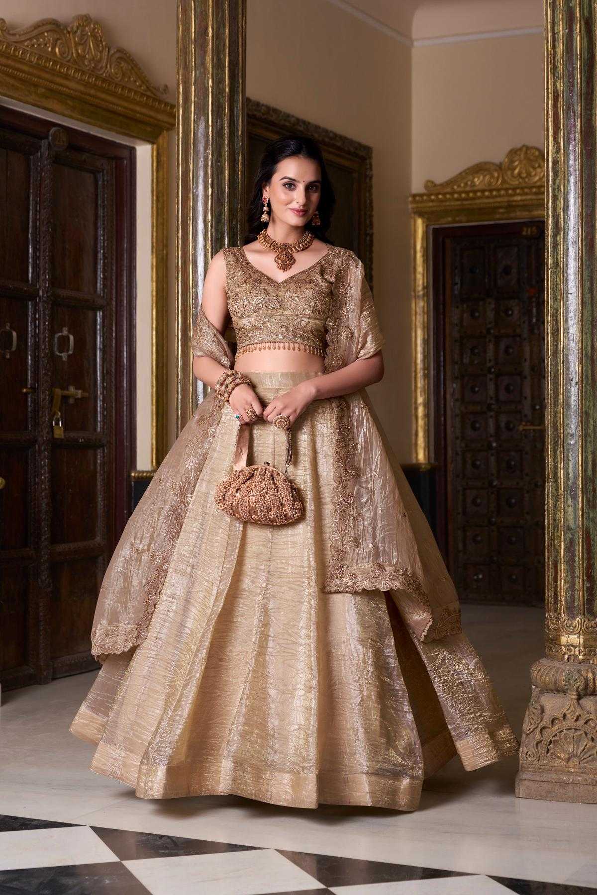 Ynf Soft Gold Crush RIN197 2906 Lehengas Wedding Collections Festive Collections Wholesale Designer Lehenga Wedding Lehenga Golden Lehenga Manufacturer- Kapda Export