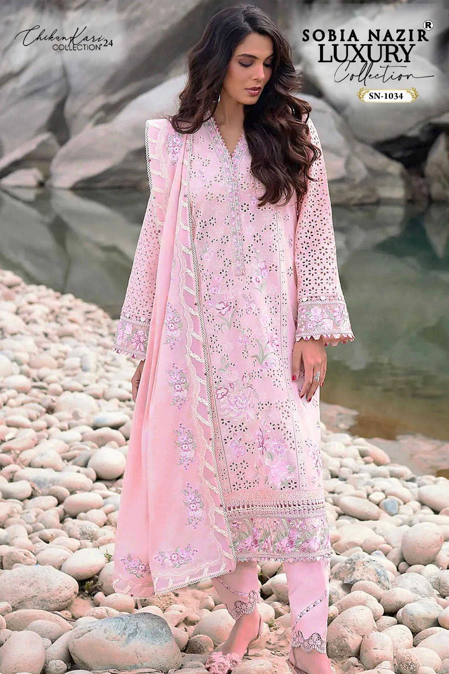 Ynf Chikan KESH444 SOBIA NAZIR-1034 Suits & Dresses Wedding Collections Festive Collections Wholesale Embroidery Suits Wedding Suits Pink Salwar Suit Manufacturer- Kapda Export