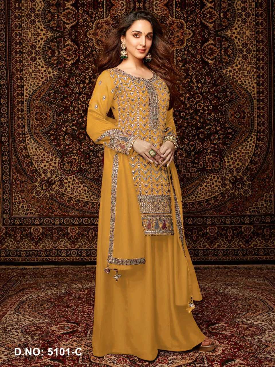 Ynf Chinon Silk RIN131 5101 Suits & Dresses Bollywood Collections Wholesale Palazzo Suit Kiara Advani Manufacturer- Kapda Export