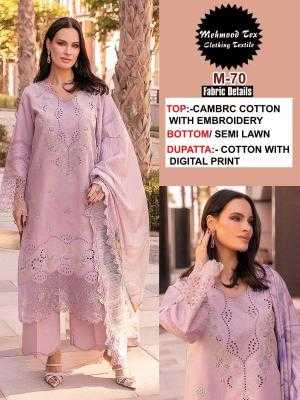 Ynf Cotton Cambric KESH444 MEHMOOD TEX-70 Suits & Dresses Wedding Collections Festive Collections Wholesale Embroidery Suits Cotton Suits Pink Salwar Suit Manufacturer- Kapda Export