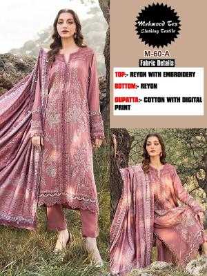 Ynf Cotton KESH444 MEHMOOD TEX-60 Suits & Dresses Wedding Collections Festive Collections Wholesale Embroidery Suits Cotton Suits Pink Salwar Suit Manufacturer- Kapda Export
