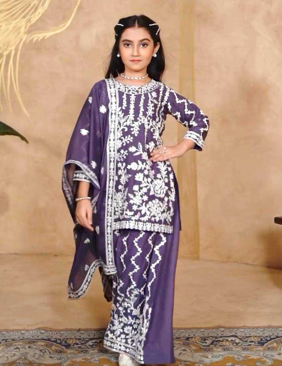 Ynf Faux Georgette KESH415 216 Kids Wear Wedding Collections Festive Collections Wholesale Kids Sharara Kids Suit Embroidered Frock Manufacturer- Kapda Export