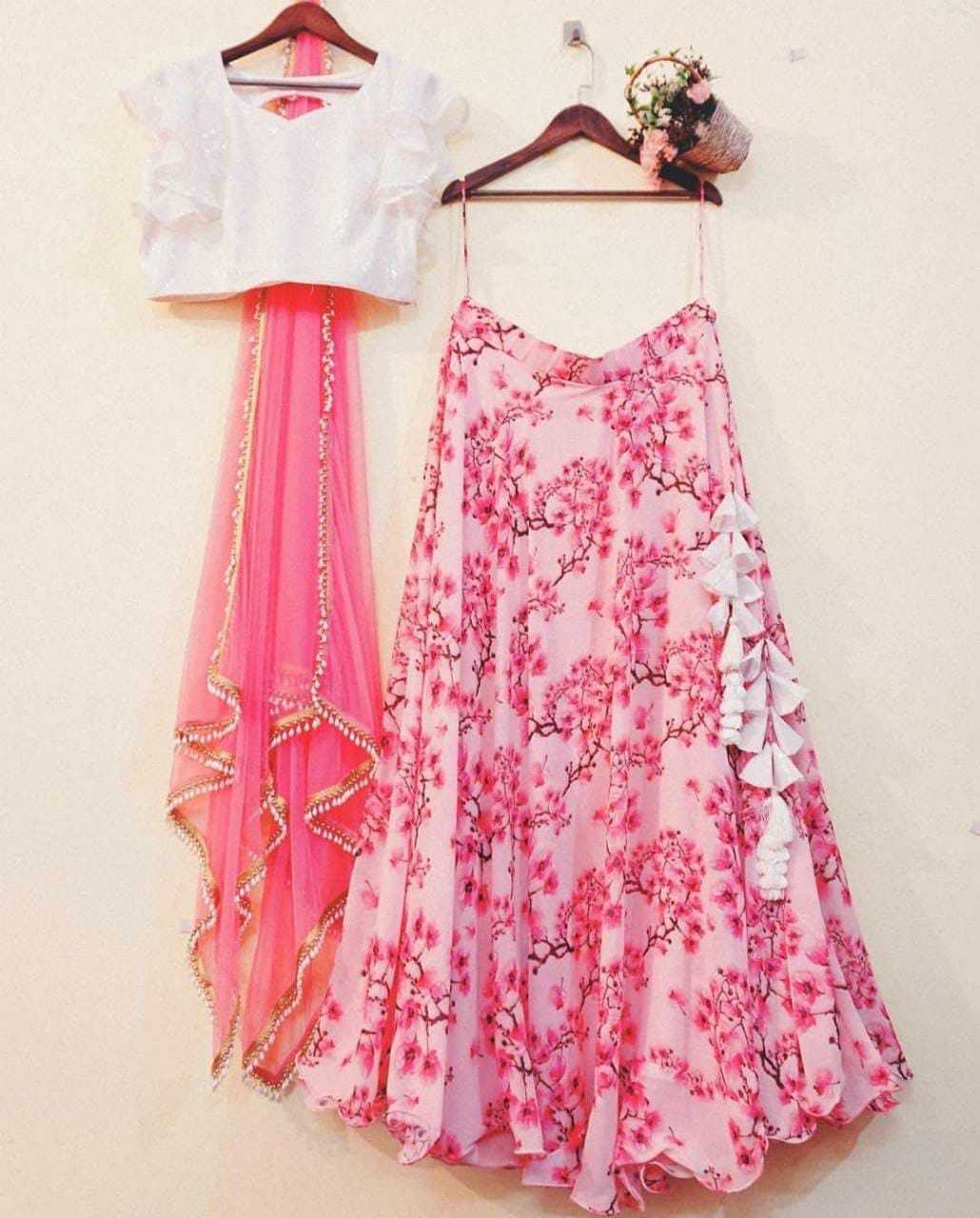 Ynf Faux Georgette RIN157 6027 Lehengas Wedding Collections Festive Collections Wholesale Georgette Lehenga Heavy Lehenga After-Party Outfits Manufacturer- Kapda Export