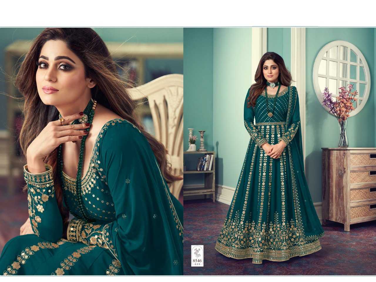 Ynf Georgette KESH504 8546 Gowns Wedding Collections Bollywood Collections Wholesale Embroidery Gowns Georgette Gown Shamita Shetty Manufacturer- Kapda Export