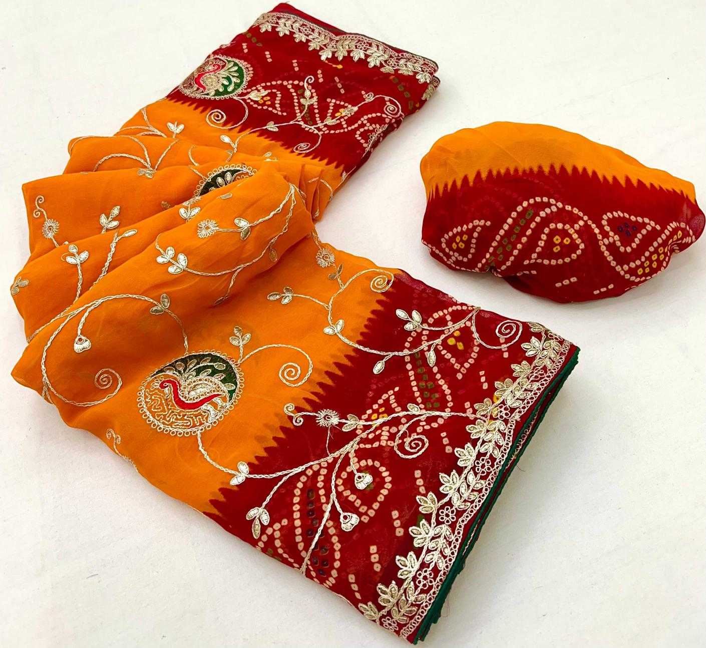 Ynf Georgette RIN128 Jk 122 Sarees Wedding Collections Festive Collections Wholesale Georgette Sarees Gota Patti Sarees Heavy Sarees Manufacturer- Kapda Export